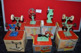 Seven Mamod Line Driven Machine Tools