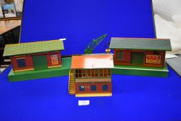 Series No. 1 Good Platform, Goods Platform with Lights and Crane, and a No. 2 Signal Cabin