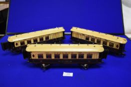 Three Hornby O Gauge No. 2 Special Pullmans 1930’s