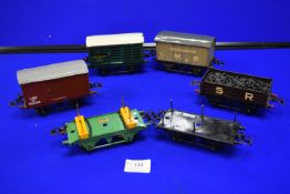 Six Assorted Hornby O Gauge Wagons