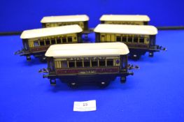 Five Hornby O Gauge Pullmans Coach and Compartment Coaches