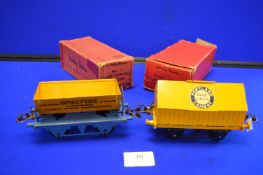 Hornby Cement Wagon Blue Circle Portland 1948-57, plus Hornby Side Tipping Wagon