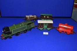 Hornby O Gauge Electric Locomotive with Four Goods Wagons