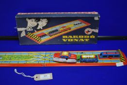 Boxed Rakodo Vonat Tinplate Trailer and Tractor Unit on Folding Track