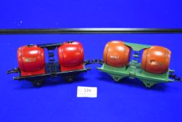 Two Hornby O Gauge Double Wine Wagons 1930’s