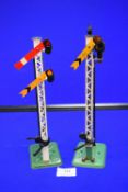 Two Hornby O Gauge Signals