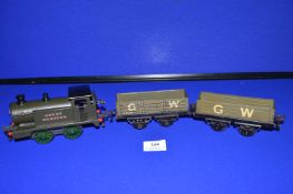 Hornby O Gauge Clockwork No. 1 Tank Loco with Open Wagons 1920’s