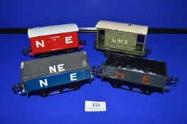 Four Pre War Hornby O Gauge Goods Wagons (three restored)