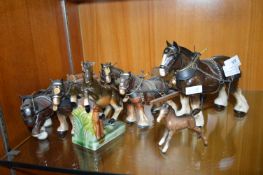 Collection of Shire Horse Figures