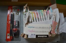 *Zebra and Stabilo Marker Pens and Pencils