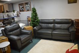 *Electric Reclining Faux Leather Two Seat Sofa and Matc