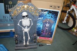 *Animated Skeleton Tombstone with Music & LED Ligh