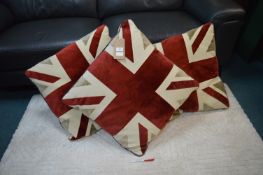 Three Reversible Union Jack Cushions 60x60cm