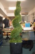 *Artificial Twisted Topiary with Planter