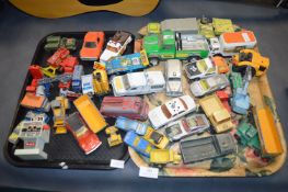 Two Trays of Playworn Dinky, Matchbox, and Other D