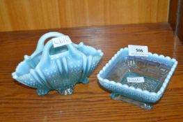 Two Decorative Blue Glass Pieces