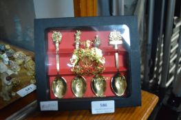 *Set of Four Teaspoons finished with 22 carat gold plate