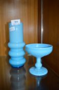 Blue Glass Vase and Dish