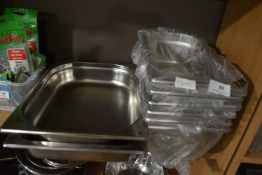 Six Small and Two Large Bain Marie Inserts