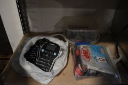 Mixed Lot Including Assorted Batteries, Harness, and Dymo Label Printers
