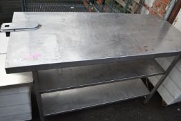 Stainless Stel Preparation Table with Two Undershelves 88x140x60cm