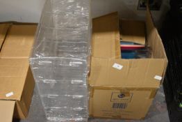 Box of Plastic Plates, Containers, Cups, etc.