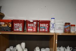Assorted MRC Red Tub Glazes, Assorted Salts, and Gravy Mix