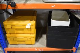 Two Food Containers and a Quantity of Plastic Containers