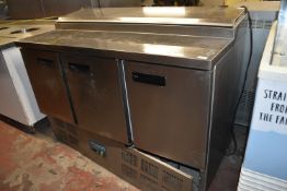 Polar Refrigeration Stainless Steel Three Door Preparation Cabinet 110x137x70cm