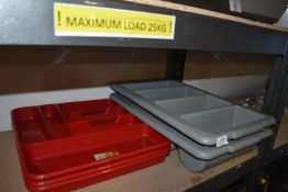 Three Red and Two Grey Cutlery Trays