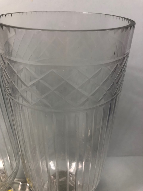 Pair of Colonial style glass hurricane vases each approximately 34cm high - Image 2 of 3