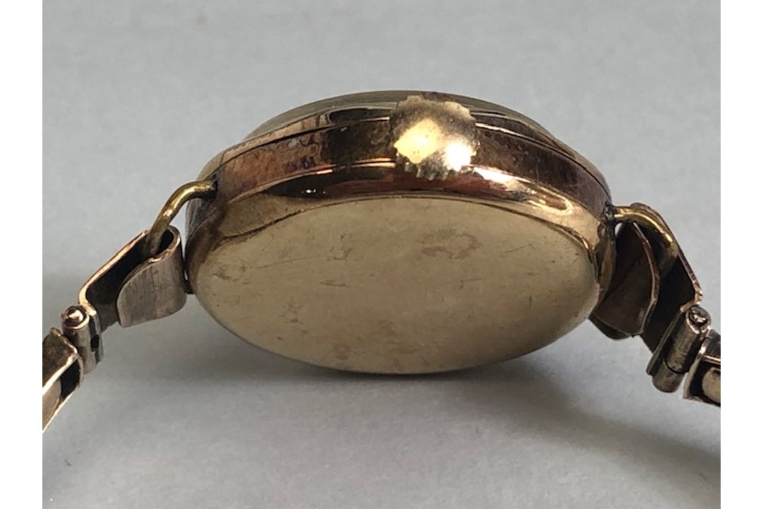 9ct gold cased round faced ladies watch, by Stone, on an expanding bracelet - Image 5 of 6
