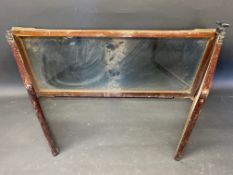 A Perfecta mahogany framed auster type rear screen, 30 1/2