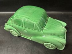 A Morris-Minor jade-coloured ceramic model, 15 1/2