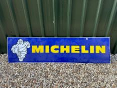 A Michelin (Mr Bibendum) tin advertising sign, 78 x 19 3/4