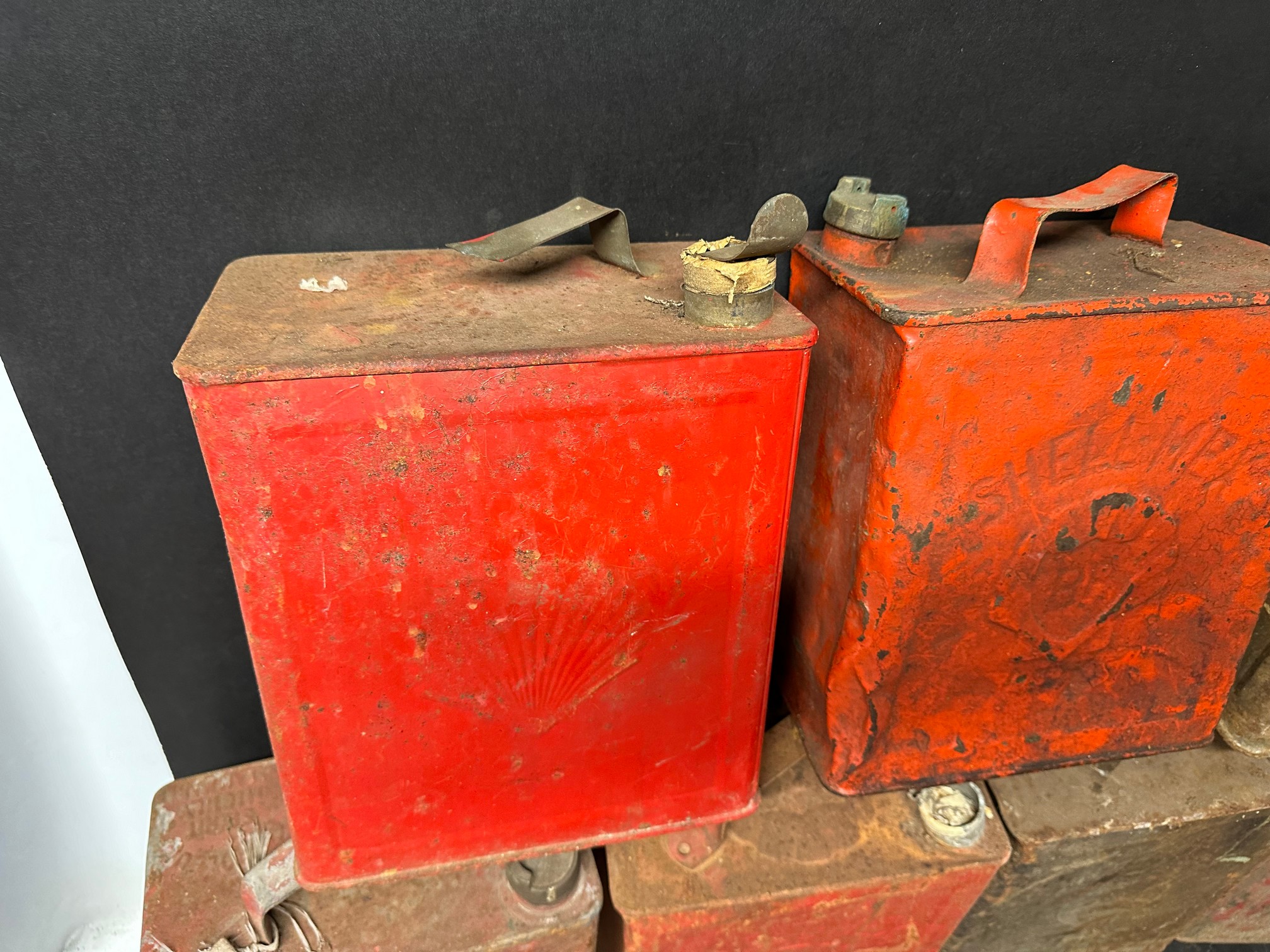 Seven two-gallon petrol cans predominantly Shell branded. - Image 5 of 5