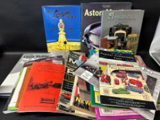 Two boxes of books and literature including The Lanchester Legacy 1895-1931, Louis Vuitton The Art