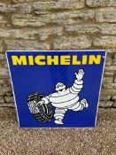 A Michelin double sided advertising sign (1982), 31 1/2 x 32