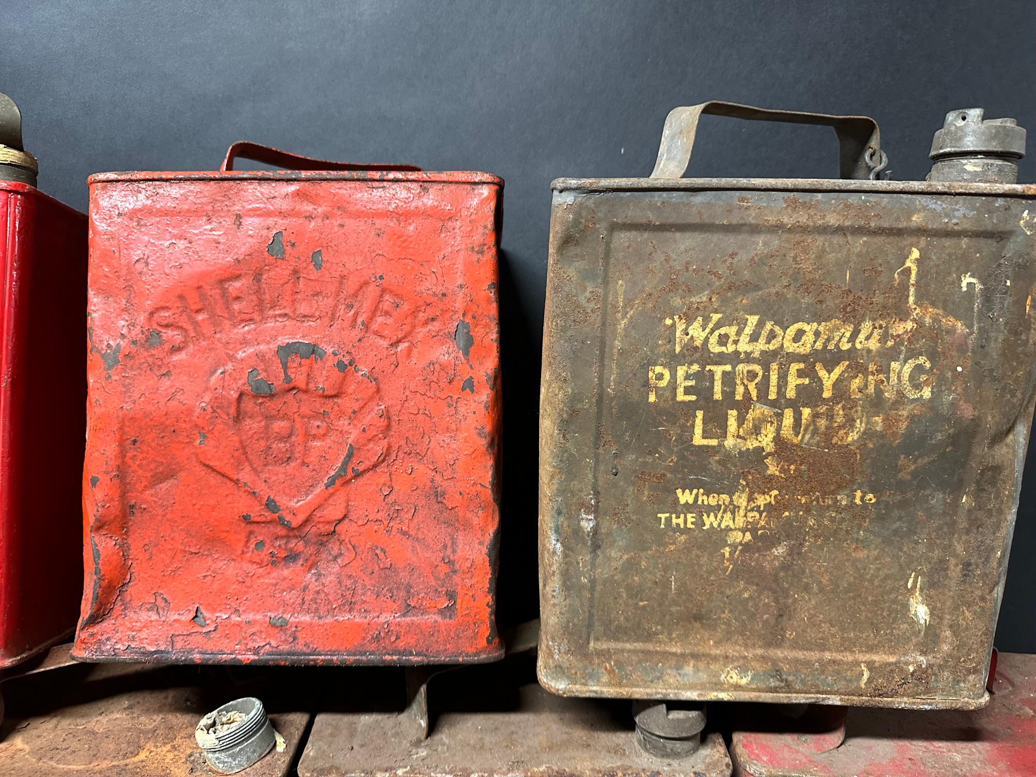 Seven two-gallon petrol cans predominantly Shell branded. - Image 4 of 5