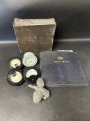 An autojumbler's lot including a car accessory mascot, Esso maps, Ordnance Survey Maps of England