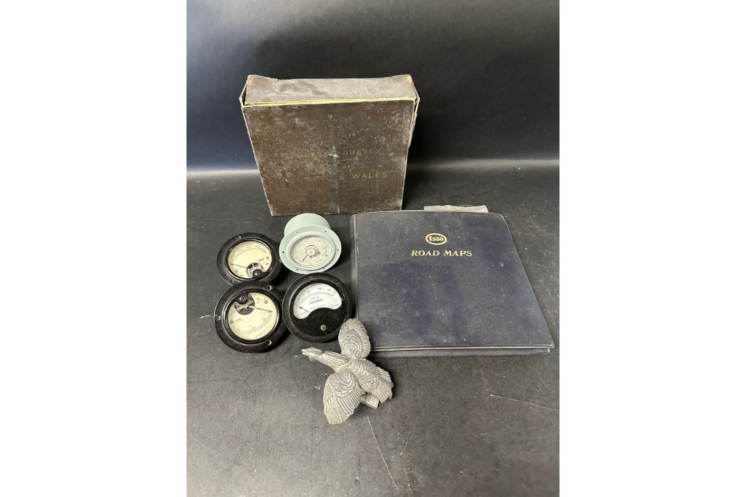 An autojumbler's lot including a car accessory mascot, Esso maps, Ordnance Survey Maps of England - Image 1 of 4
