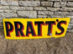 A 1930s Pratts enamel advertising sign by Protector Eccles, 52 x 18