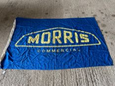 A Morris Commercial cloth banner, lettering appliqued, 73 x 47