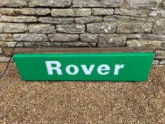 A metal framed lightbox with perspex forming 'Rover', 48 x 12