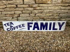 An unusual, if not unique, Tea & Coffee Family enamel sign, 68 1/2 x 12
