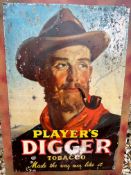 A Player's Digger Tobacco 'Made the way men like it' tin advertising sign, 19 1/2 x 29
