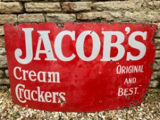 A Jacob's Cream Crackers 'Original and Best' enamel advertising sign, 44 x 24