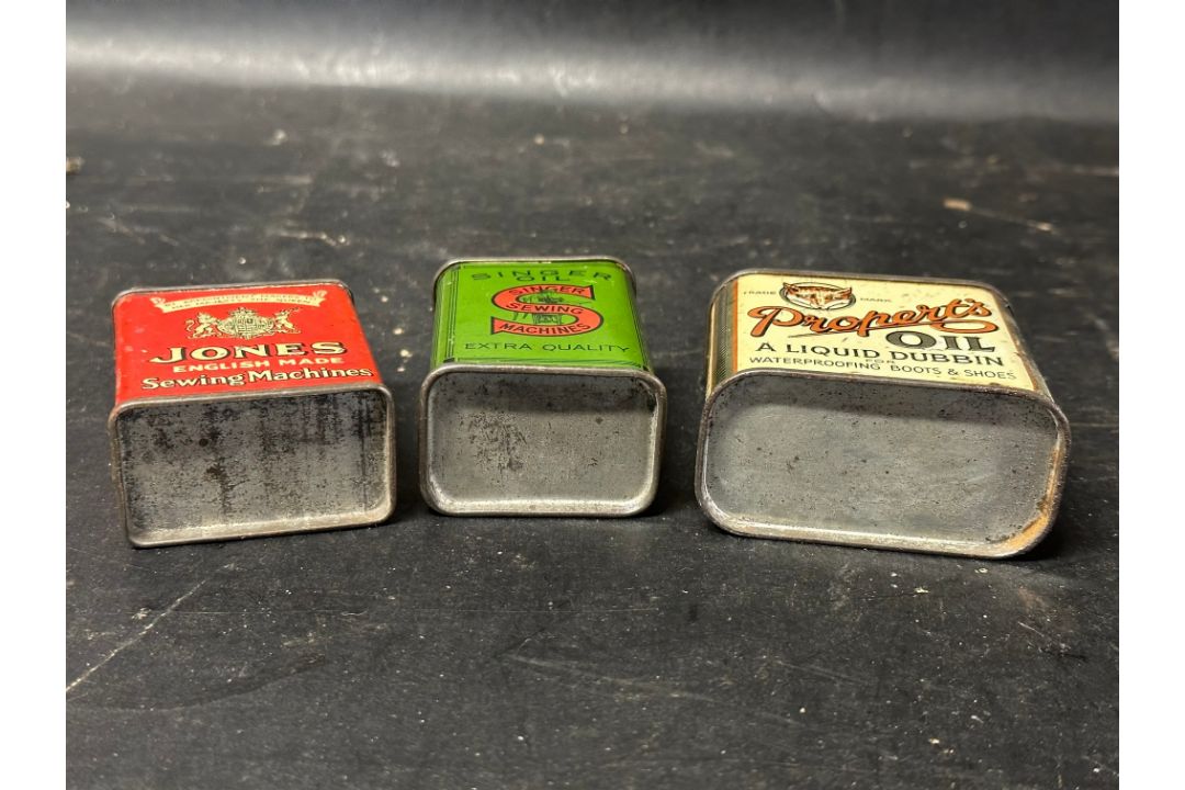 A Propert's Oil for waterproofing boots & shoes, a Jones Sewing Machines tin with cork stopper and a - Image 5 of 5