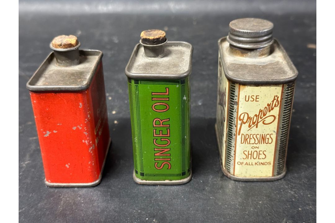 A Propert's Oil for waterproofing boots & shoes, a Jones Sewing Machines tin with cork stopper and a - Image 4 of 5
