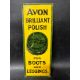 A tin finger plate advertising Avon Brilliant Polish For Boots and Leggings, 3 x 8". - Image 1 of 2